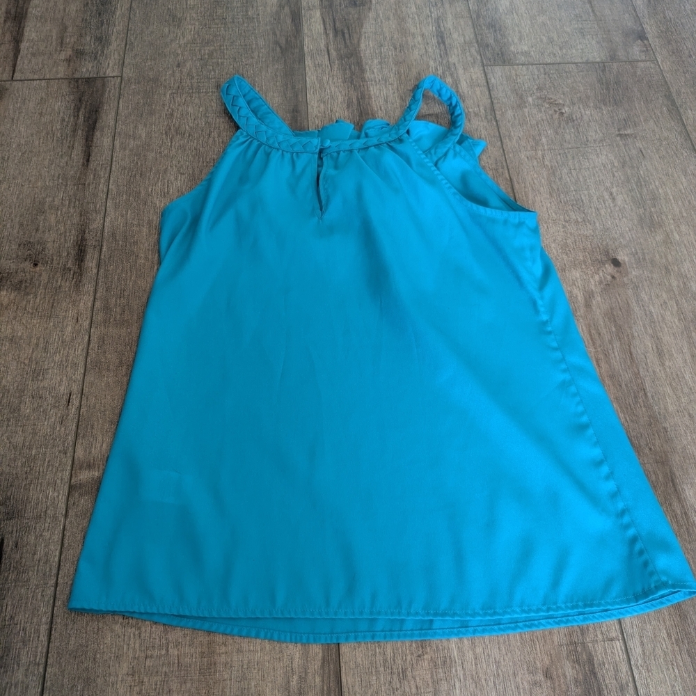 buy1 Get 1 Free Tops! Banana Republic Turquoise Ruffle Blouse - Picture 5 of 6